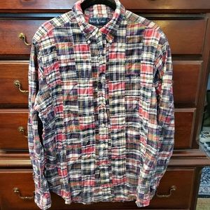 Vintage Ralph Lauren men's patchwork madras button